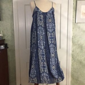 Lucky Brand spaghetti strap bandana print dress L